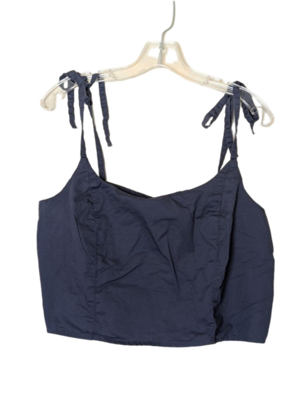 Old Navy Women's Navy Crop Top with Tie Straps M